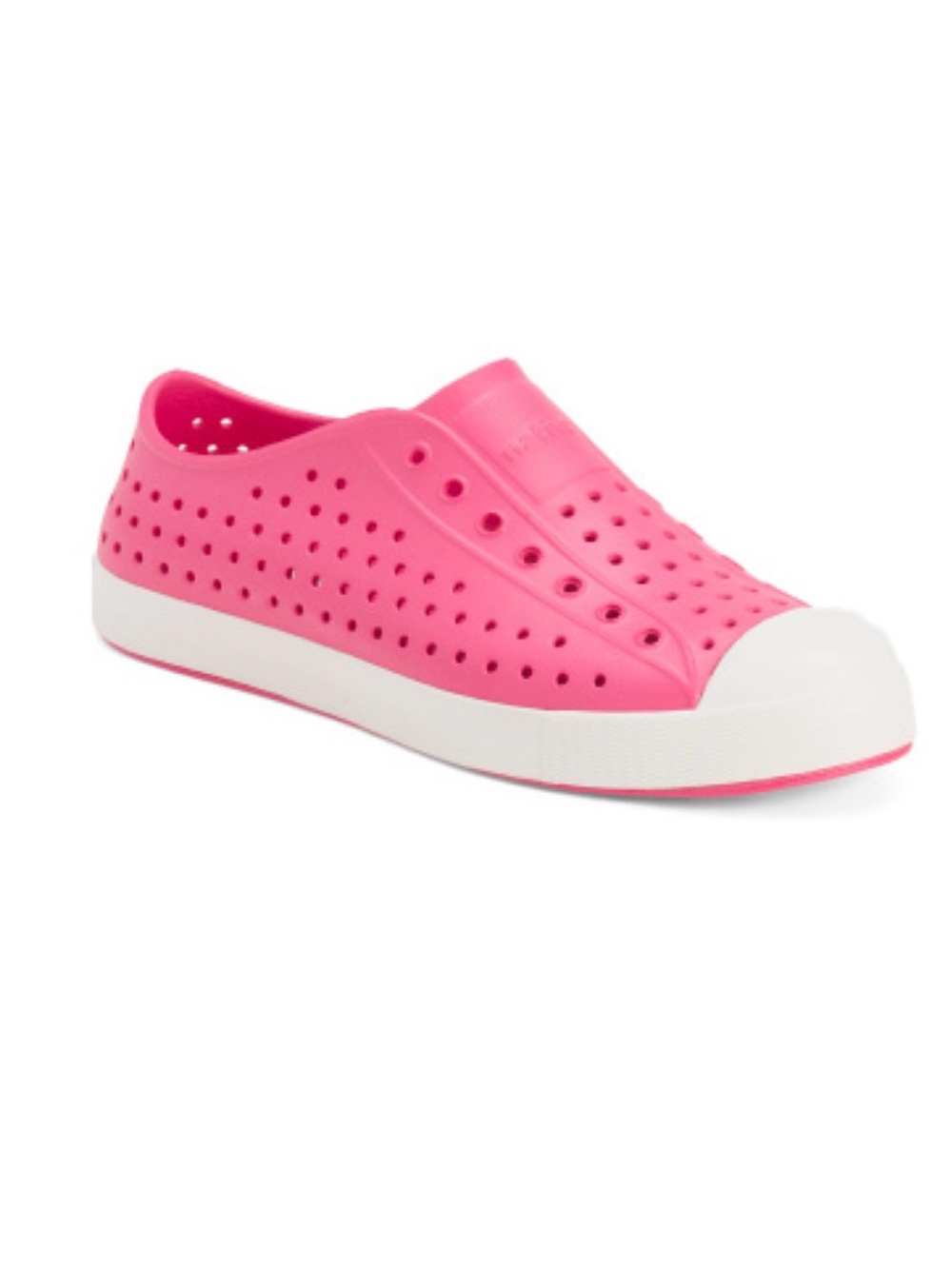 Native Jefferson Slip-On Sneakers in Pink with White Toe Cap